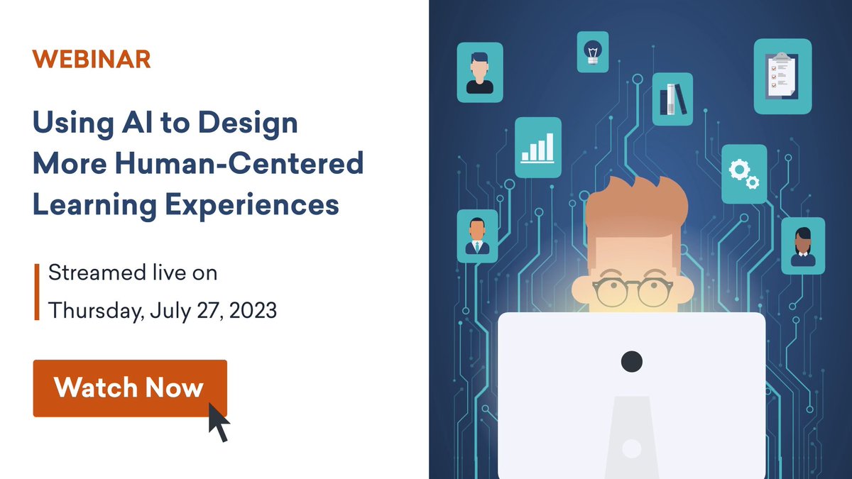 Vyond's tweet photo. 📢 Want to feel more confident about integrating AI into your L&D content process? Watch our helpful webinar, "Using AI to Design More Human-Centered Learning Experiences" now available on-demand: https://t.co/rSyGMhJ2g7
#CommunicateBetter #GenerativeAI #GenAI #elearning https://t.co/QkfWx4SakW