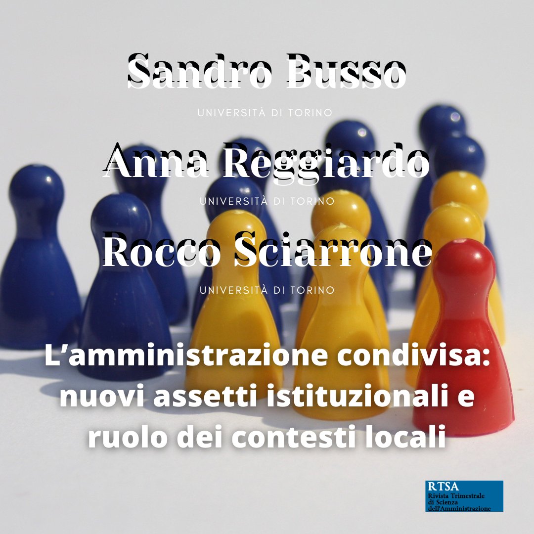 RivistaTSA's tweet photo. ‼️#RTSA 2/2023 #OpenAccess
👥Sandro Busso, Anna Reggiardo, Rocco Sciarrone
👉L’amministrazione condivisa: nuovi assetti istituzionali e ruolo dei contesti locali
☑️https://t.co/q2y3zgxXGu
#sharedadministration #thirdsector #pathdependence #governance #trust #conflict https://t.co/mMFc11Y3Tg