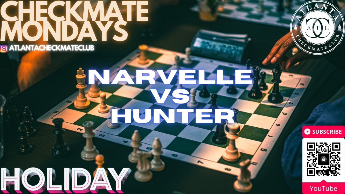 RealSethMatic's tweet photo. https://t.co/vxaTbXpjRM

Last nights Checkmate Mondays Championship. Enjoy my friends. Make sure to like &amp; subscribe to keep supporting the Atlanta chess scene ♟️♟️♟️ 

#chess
@chesscom
@MauriceAshley
@gmcanty
@ben_finegold https://t.co/H32qQyFDRm