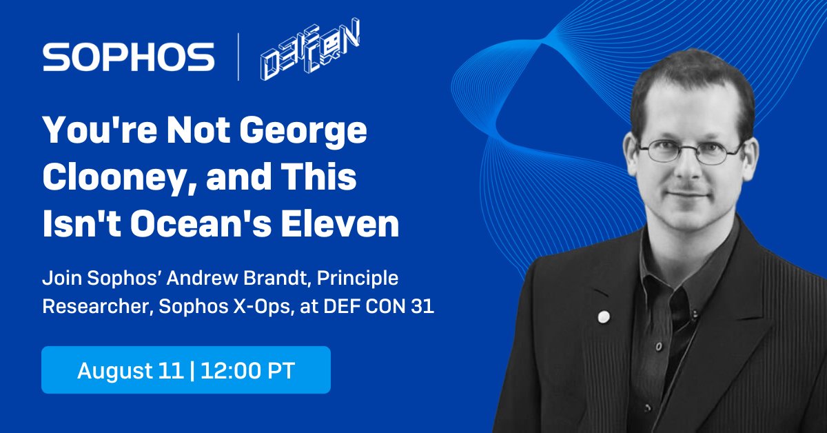 Our team will be part of this year’s @defcon, #DEFCON31. Join Sophos' @threatresearch on Aug 11, 12:00 pm ET to learn how cyber attackers use real-time #SocialEngineering to execute successful cyberattacks. Get the details: bit.ly/3Oehh6D