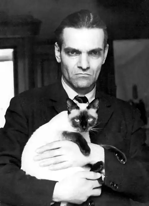 Yuri Knorozov was a Soviet linguist who deciphered the Mayan script in 1953. He had a habit of listing his Siamese cat Asya as a co-author to many of his works; however, his editors would always remove her. Knorozov would also use this photo with Asya as his official author photo