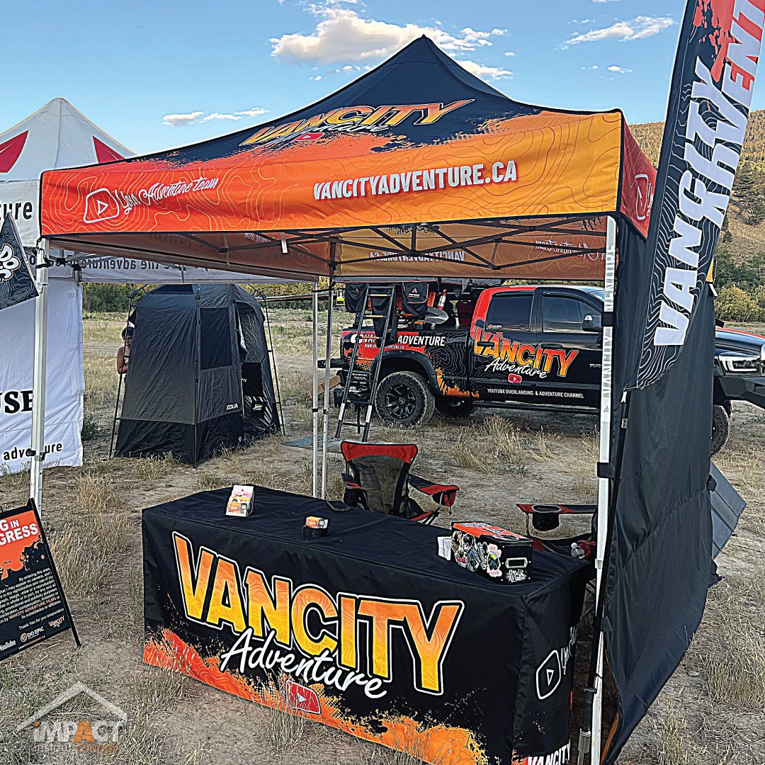 ImpactCanopy's tweet photo. Bring your event booth to the NEXT LEVEL with Impact Canopy's custom-printed canopy, table cover, and flags! Perfect for any event and sure to make a bold, eye-catching impact! #ImpactCanopy #ShowcaseYourStyle #EventBoothGoals https://t.co/untrSafFfM