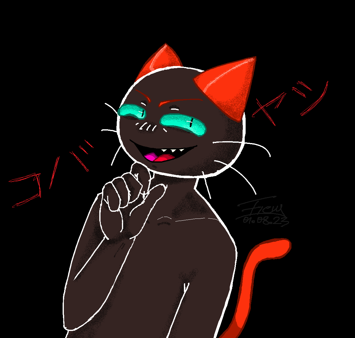 ficussttuu's tweet photo. — #ねこのティーチくん
omg babygirl. 
it was meant to be a simple doodle in paint, but... I got carried away. https://t.co/0NWjlXsudO