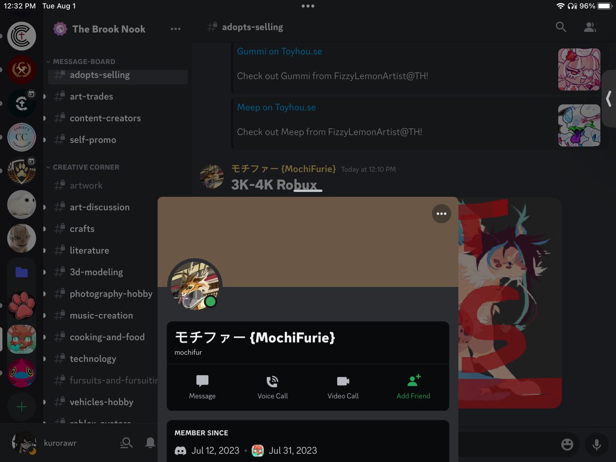 kuroIey's tweet photo. I’m trying to find this art stealer/tracer so if anyone cna look in the discord Servers  your in and see if this guys in there pls lmk the server (I think it would mostly be in a furry servers)
#arttheft
#art
#artstealer
#artistsoftwitter https://t.co/QexHOIMTzW