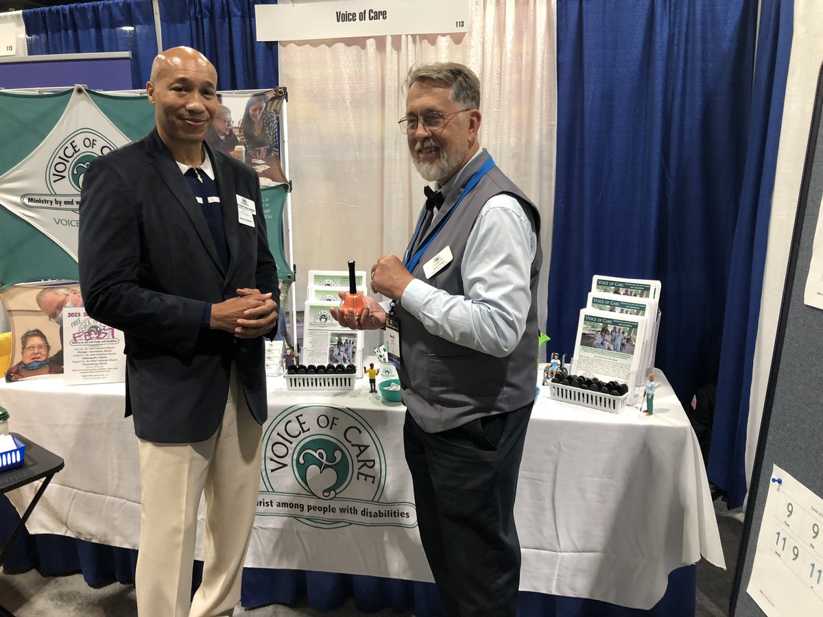 VoiceofCareOrg's tweet photo. Voice of Care is wrapping up our visit to the LCMS National Convention in Milwaukee where we’ve been able to share the message of ministry by and with people with disabilities￼ to Lutherans from around the country. What a blessing! #LCMS #VoiceOfCare #Disabilities ￼ https://t.co/s7Vg2MrxYp
