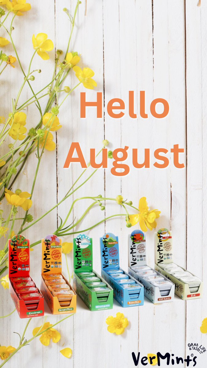 VerMints's tweet photo. #HappyAugust #firstdayofaugust #vermints #grablifeandtasteit #summer #vegan #organic #glutenfree #nongmo https://t.co/Ae0mEtsdwU