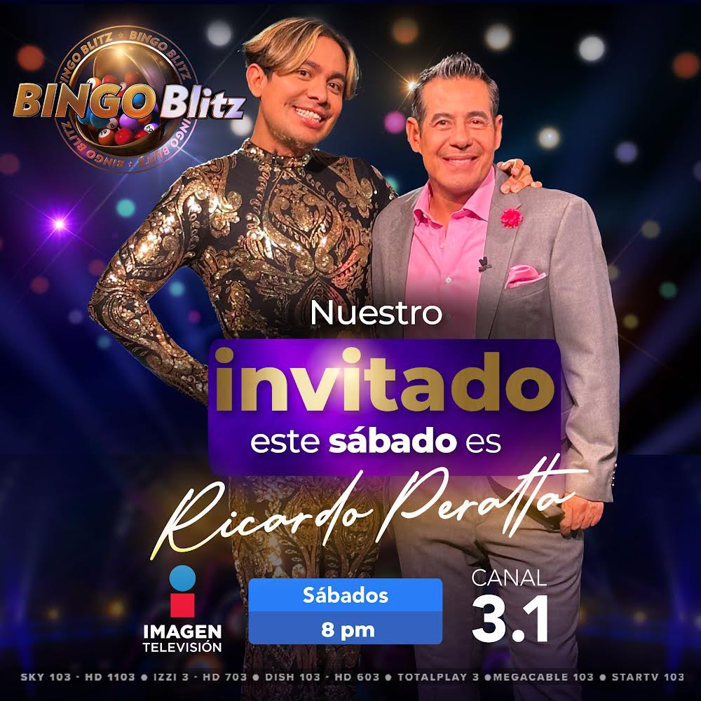 bingoblitzmx's tweet photo. ¡@Ricardo_Peralta le va a dar el brillo a la noche en #BingoBlitz! ✨💕No te lo puedes perder el sábado a las 8 pm solo por @ImagenTVMex 

#BingoConYordiRosado 
#RicardoEnBingoBlitz https://t.co/4fadhxxk0I