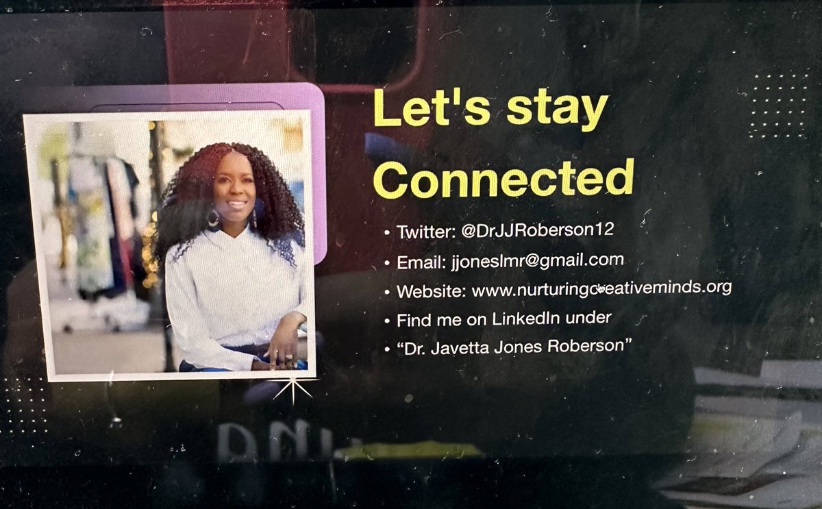missreed's tweet photo. Love how @DrJJRoberson12 ended her presentation today with an โEquity Chargeโ focused on questions to reflect upon starting with โIs my PLC a positive community?โ #SoNeeded #giftedmind @NAGCGIFTED #Connect https://t.co/xgWCXeYru8