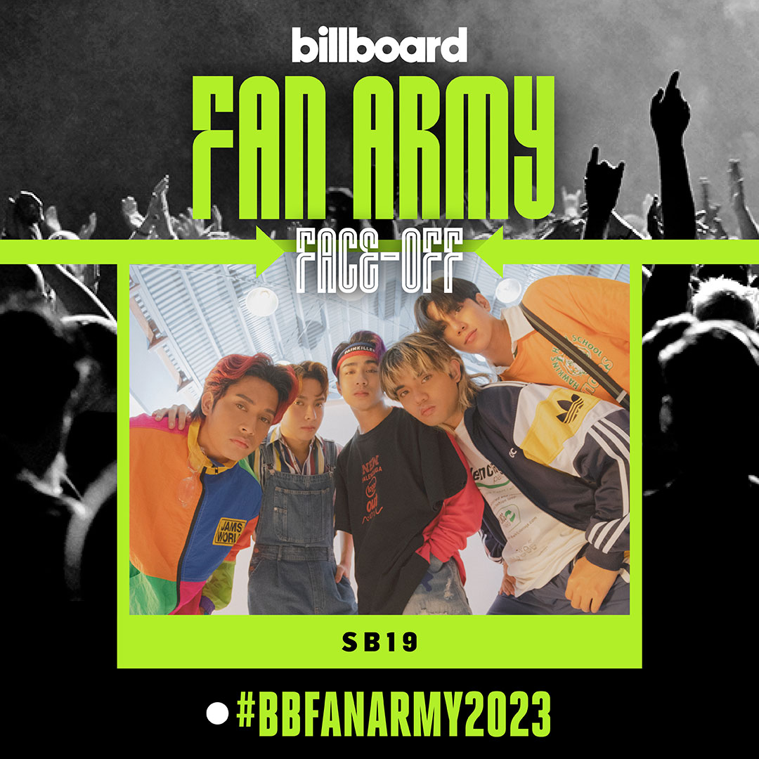 billboard's tweet photo. The #BBFanArmy2023 semifinals are upon us! Are #SB19's A'TIN or #CardiB's Bardi Gang the stronger fan army? 💥 

Vote in the second to last round of the bracket now: https://t.co/T0IywwewAw https://t.co/jmKUp3ZYkS