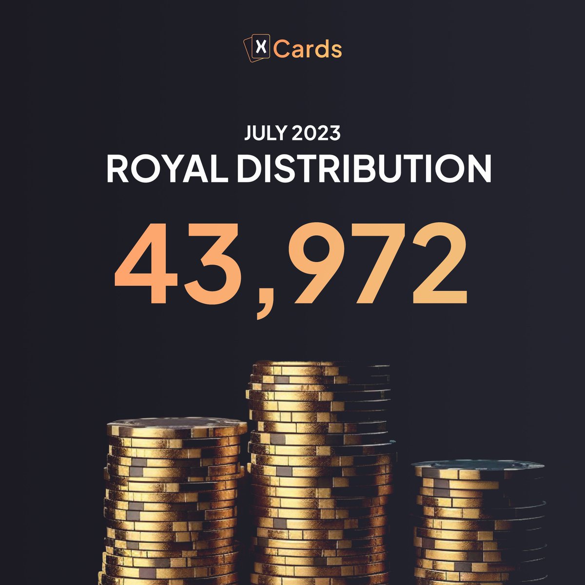 xCards_'s tweet photo. 👑 MONTHLY ROYAL DISTRIBUTION 👑  

July distribution has been done 💪  

➡️ 43,972 $ROYAL  

Want more? 😏 
📸 Take a screenshot of your balance and post it with #RoyalProgram to win 50 ROYAL Bonus!

Let's go Royal! 👑  

#JoinTheClub 🆇 #MultiversX https://t.co/ikxkfjeci6