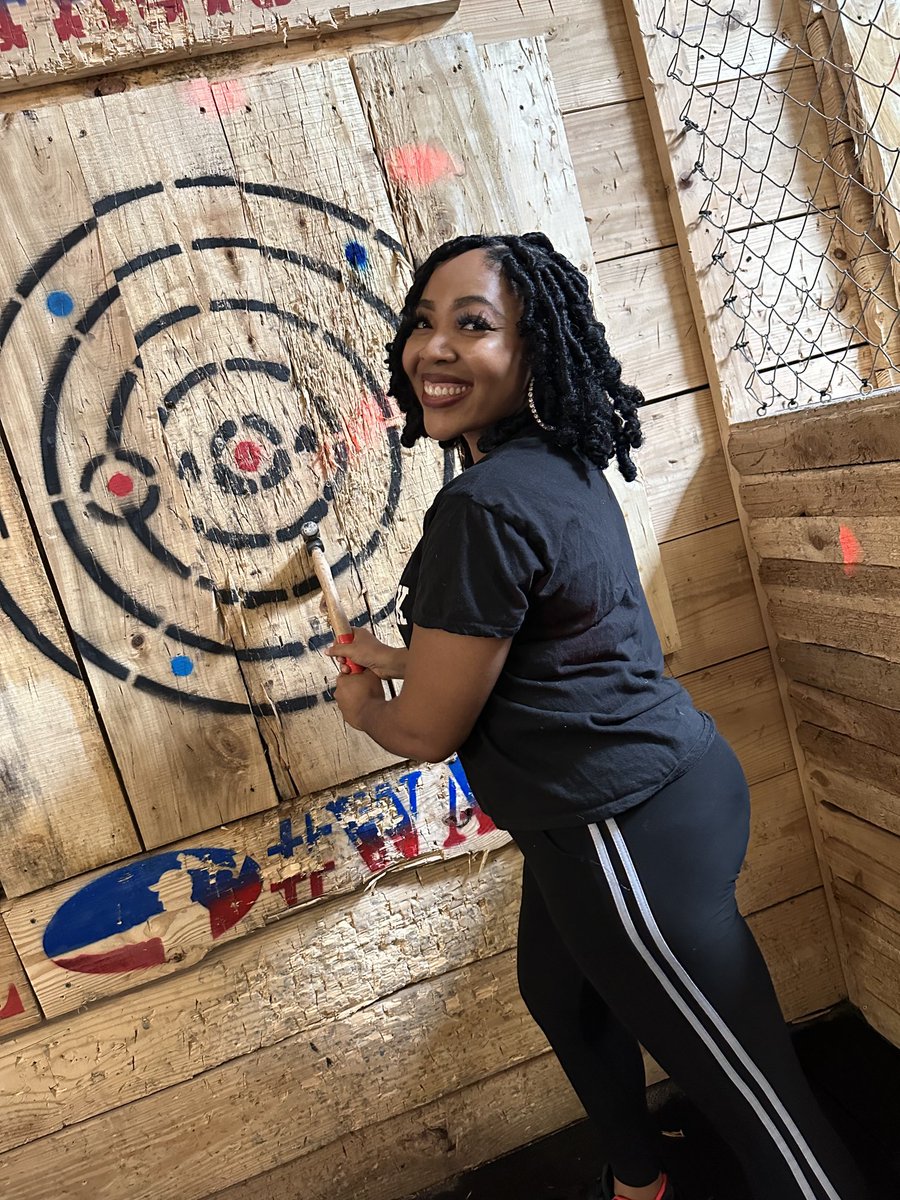 Team-building activity at the Fort Worth Axe Throwing Company……thanks for having us 😊
#TogetherEveryoneAchievesMore