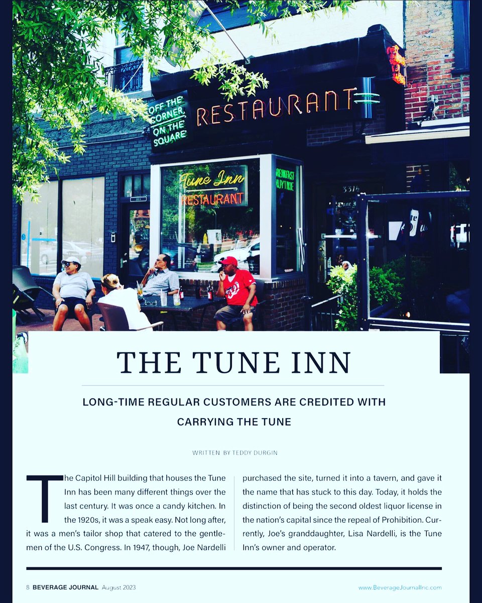 Thank you to the <a href="/BevJournalInc/">Beverage Journal</a> for featuring the Tune Inn, in their August edition. <a href="/CapitolHillBID/">Capitol Hill BID</a> <a href="/HillRagDC/">HillRag DC</a> <a href="/theHillisHome/">The Hill is Home</a> <a href="/BarredinDC/">Barred in DC</a> <a href="/CHAMPSdc/">CHAMPSdc</a> Full article here:
beveragejournalinc.com/new/easyblog/e…