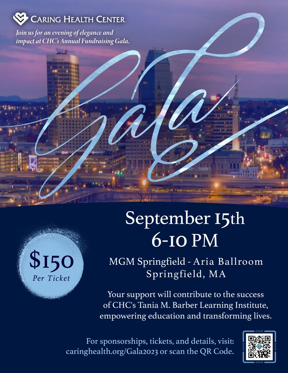 The Caring Health Center Gala will celebrate its Learning Institute, which will provide on-the-job training for the next  generation of healthcare workers in Springfield. Please RT  <a href="/413Tweets/">413Tweets</a>  <a href="/MGMSpringfield/">MGM Springfield</a>   <a href="/HughZ_WMN/">Hugh Zeitlin - WMN</a>  <a href="/WMassNews/">Western Mass News</a>  <a href="/MassAppealWWLP/">Mass Appeal</a>  <a href="/WWLP22News/">WWLP-22News</a> <a href="/TheReminderMA/">Reminder Publishing</a>