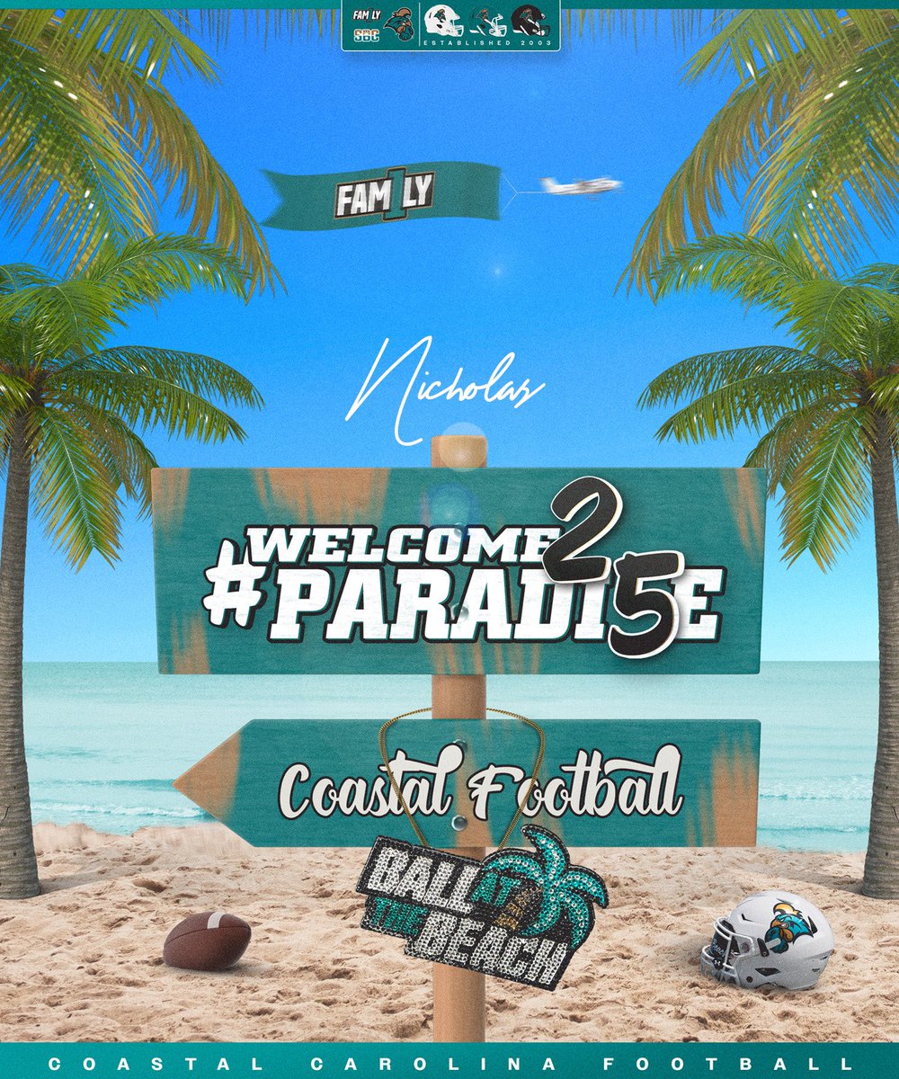 Welcome to paradise 🌴☀️<a href="/BallAtTheBeach/">Coastal Football Recruiting</a> <a href="/CoastalFootball/">Coastal Football</a> <a href="/Cocoa_Schneider/">Ryan Schneider</a> <a href="/adam_franco/">Coach Franco</a>
