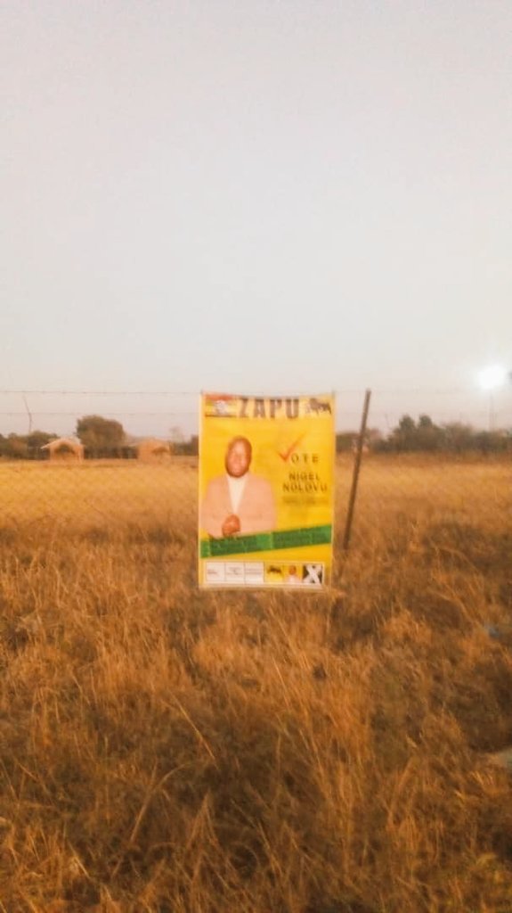 realnigelndlovu's tweet photo. Went on a routine check up of our campaign materials my banner has been removed and taken off this postion ๐Masotsha High School Fence,I smell weak opponents.
I will visit Magwegwe Police station tomorrow and alert them.Campaign material is expensive.#Nig4MP #Back2Basics https://t.co/wrKom6twt7
