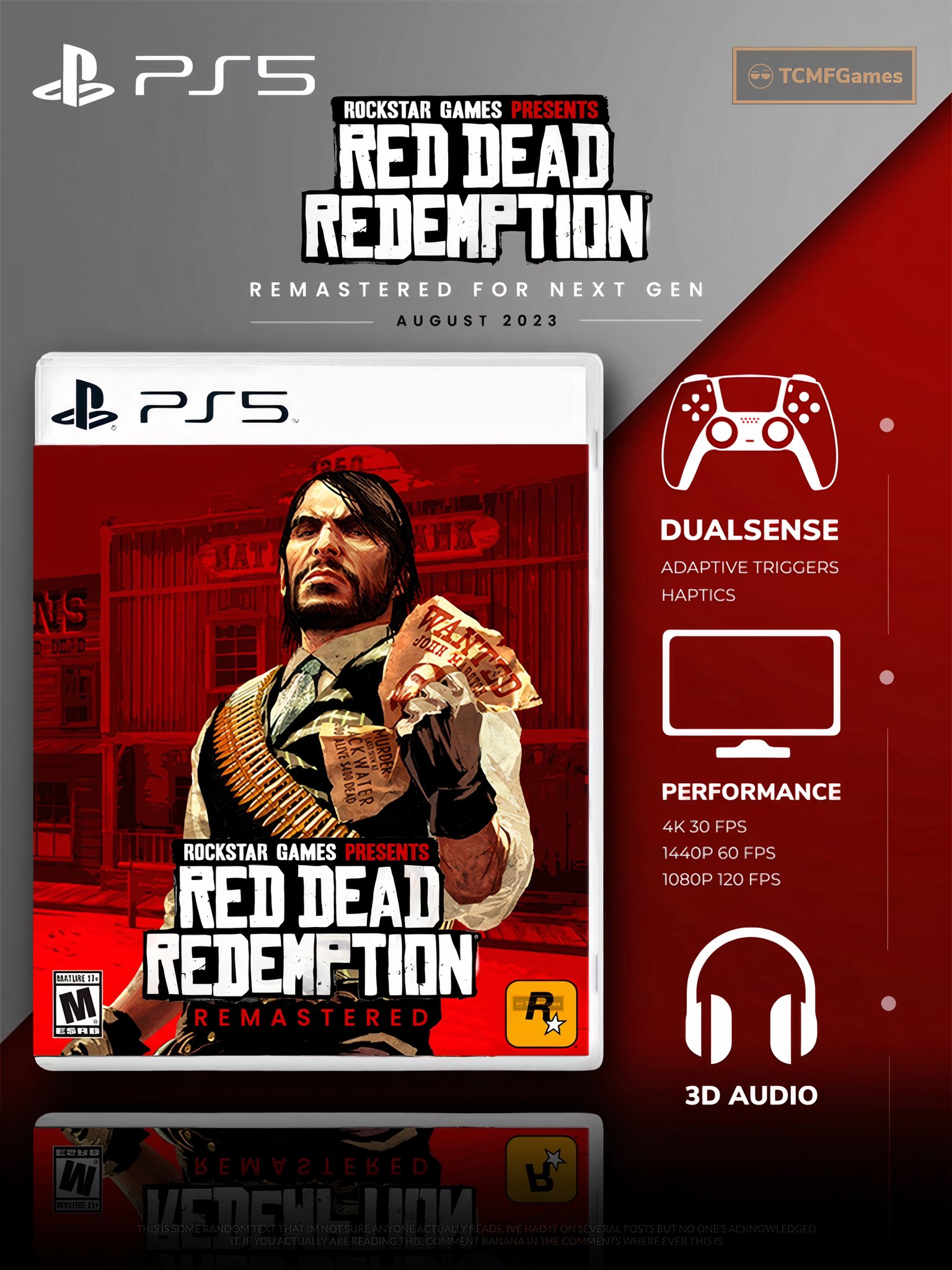 TCMFGames on X: Red Dead Redemption Remastered for PS5 reveal