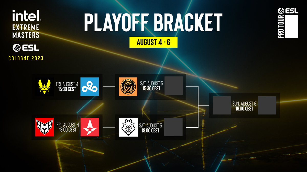 IEM's tweet photo. THE #IEM COLOGNE 2023 PLAYOFFS START THIS FRIDAY.

Friday, 4th August:

15:30 CEST: @TeamVitality vs. @C9CSGO 

19:00 CEST: @heroicgg vs. @AstralisCS 

The Cathedral awaits. https://t.co/uHYOrZQhrp