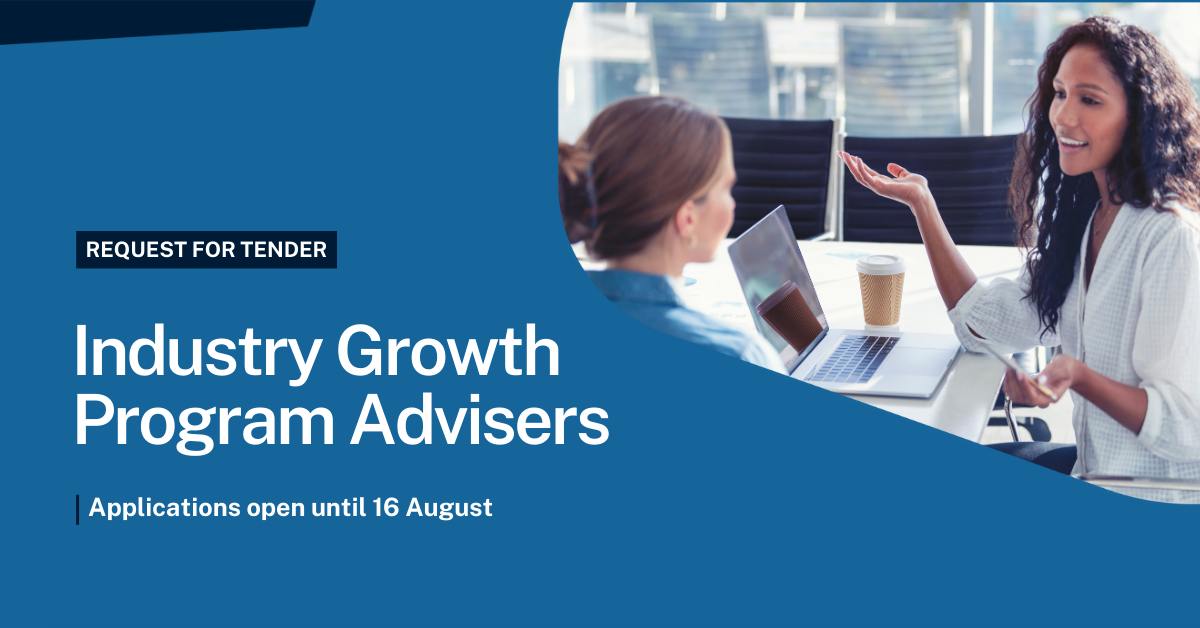 IndustryGovAu's tweet photo. Want to become an Industry Growth Program Adviser? We’re looking for contractors to provide advisory services for #AusGov’s new #IndustryGrowthProgram. Successful applicants will start from October.
Respond to our request for tender by 16 August: https://t.co/XseItVl6v4 https://t.co/CH17eUPrBF