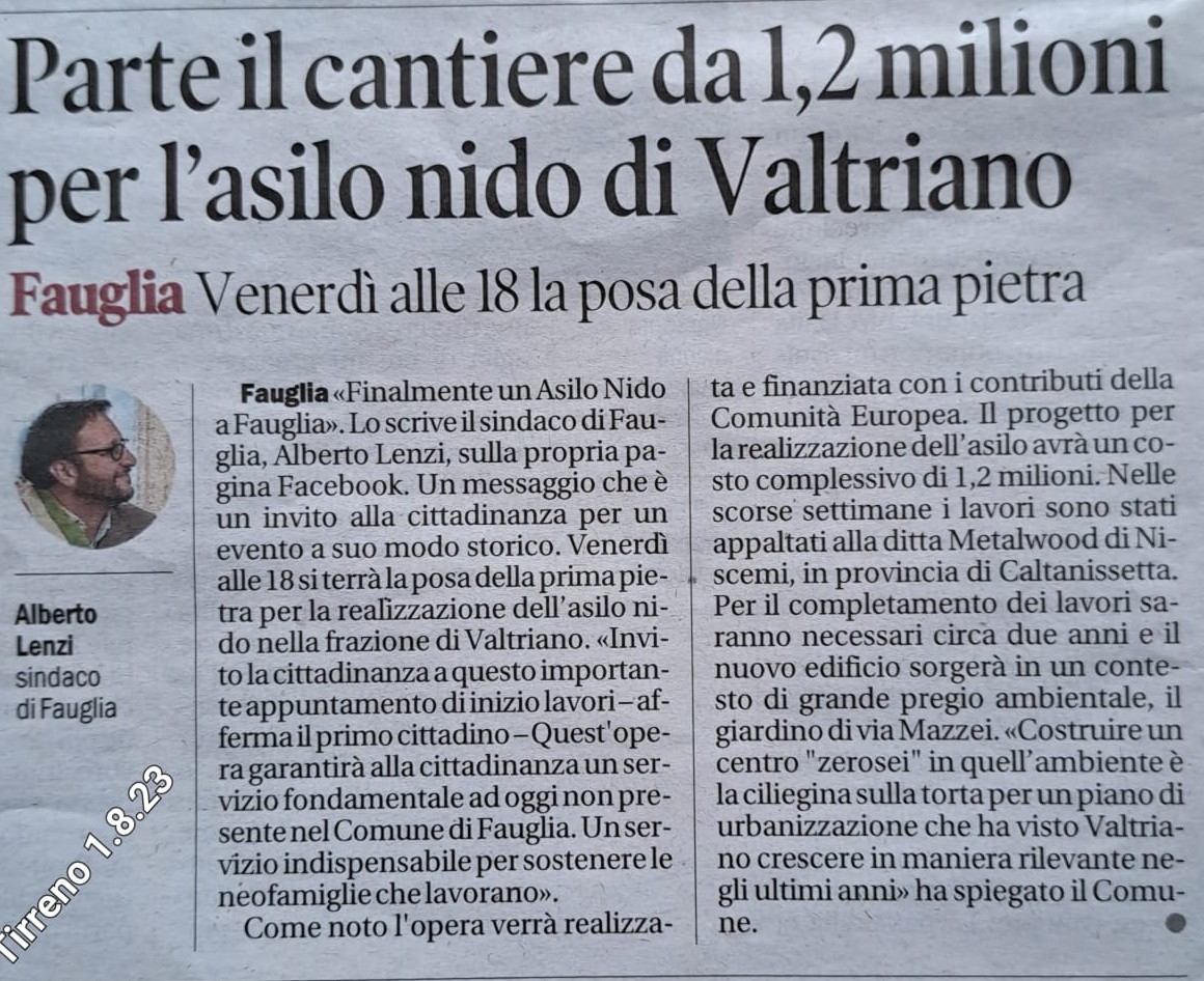alberto_lenzi's tweet photo. #Fauglia primo #asilo #nido posa prima pietra 💪💪💪 https://t.co/EtLRpWZ65u