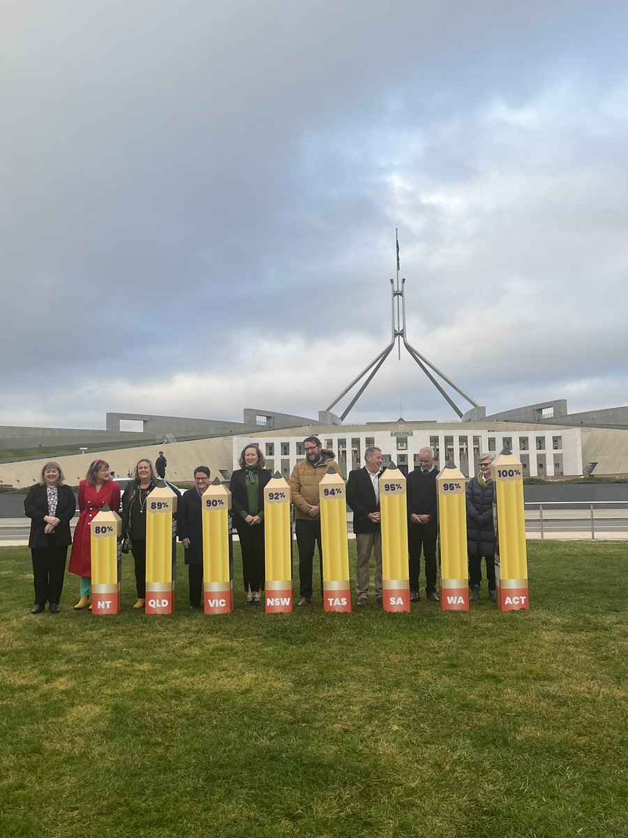 PublicSchoolsAU's tweet photo. We’re outside Parliament House in Canberra to launch our new national campaign to secure full funding for public schools. #ForEveryChild https://t.co/9g6O3eHfTq