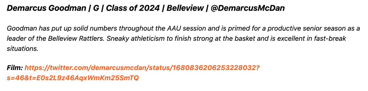 coachbpaige777's tweet photo. @DemarcusMcDan last name is McDaniel, but he is "Good-Man"!!! Sorry everyone, sorry. Real talk, Demarcus ran with us at the #MustangAthleticClub this summer and his game was on display in every game. Very coachable! Big thanks to @prephoopsfl! @OcalaPreps @bhsbasketball__ https://t.co/MDsw5XMb8g