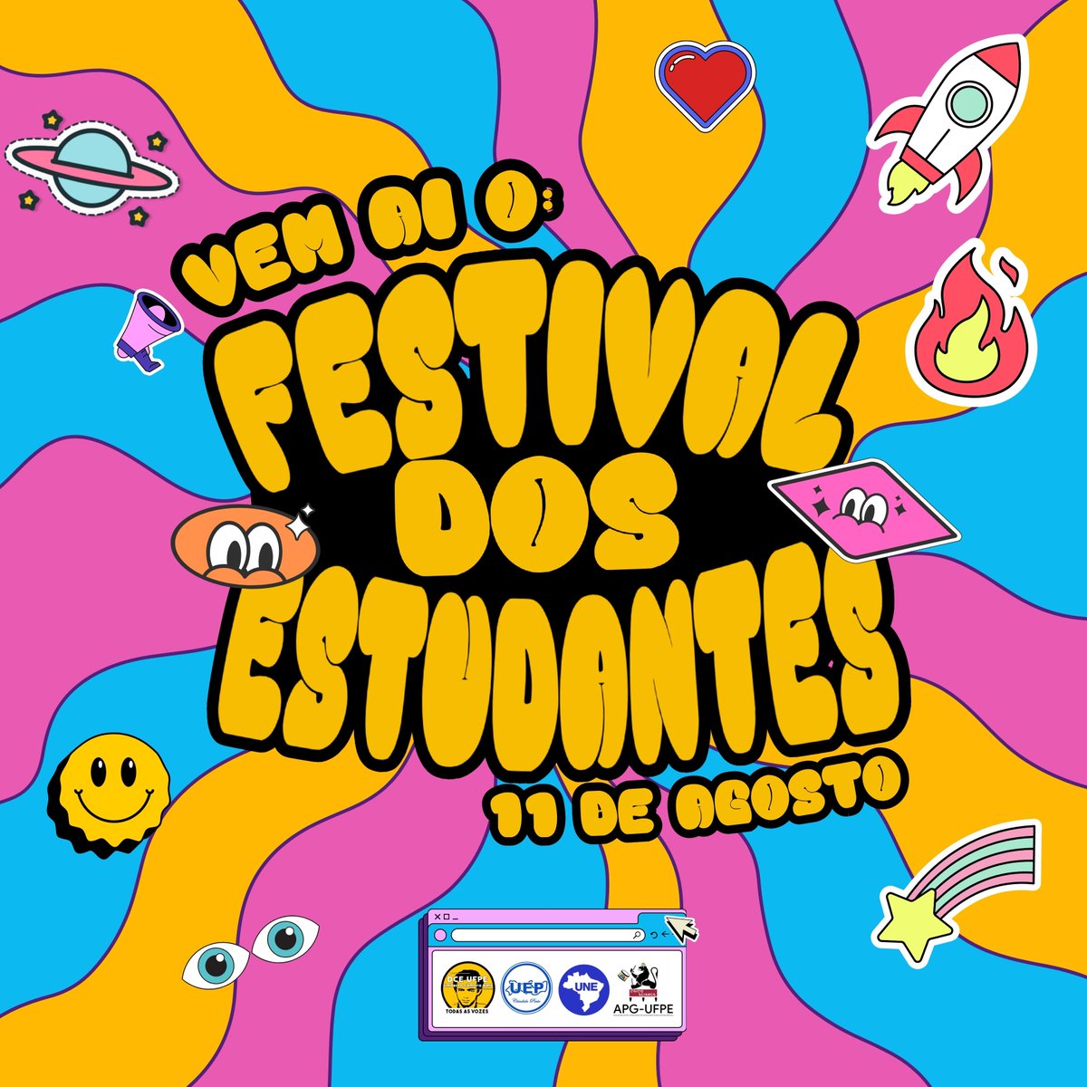 ufpe_dce's tweet photo. Eiiii, tu que é estudante da UFPE, já tivesse alguma fez a experiência de participar de um festival dos estudantes? NÃO? Peraí pow

Então se liga que…

VEM AÍ O FESTIVAL DOS ESTUDANTES https://t.co/GvoyQuvJbi