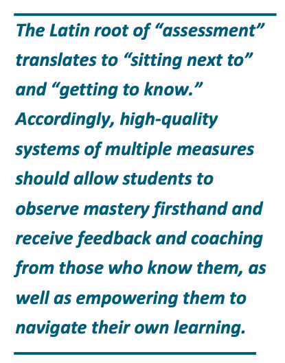 akrebecca's tweet photo. Rereading NGLC's Report 12 on Assessment Design for Broader, Deeper Competencies. Sharing this golden quote. @andrewcalkins #myways https://t.co/uH4iUeBtYl