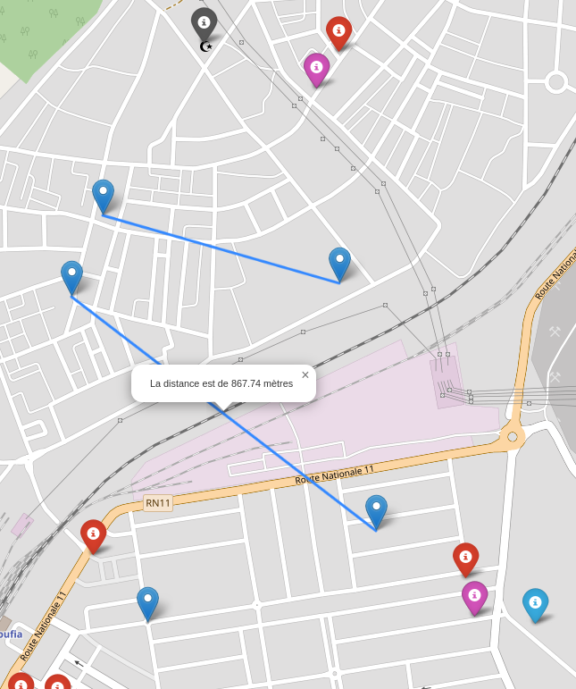 LikeSefdine's tweet photo. #100DaysOfCode Day 12 
Challenge: 🗺️ Create a map by choosing an area, download useful information about that area, add them to the map, and allow the user to click on two points. Calculate and display the distance between those two points. Happy coding! 💻🌟 #Python #coding #map https://t.co/P4NhlxqM5a