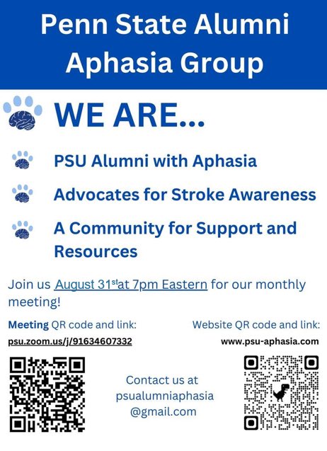 Penn State Alumni Aphasia Group tweet media