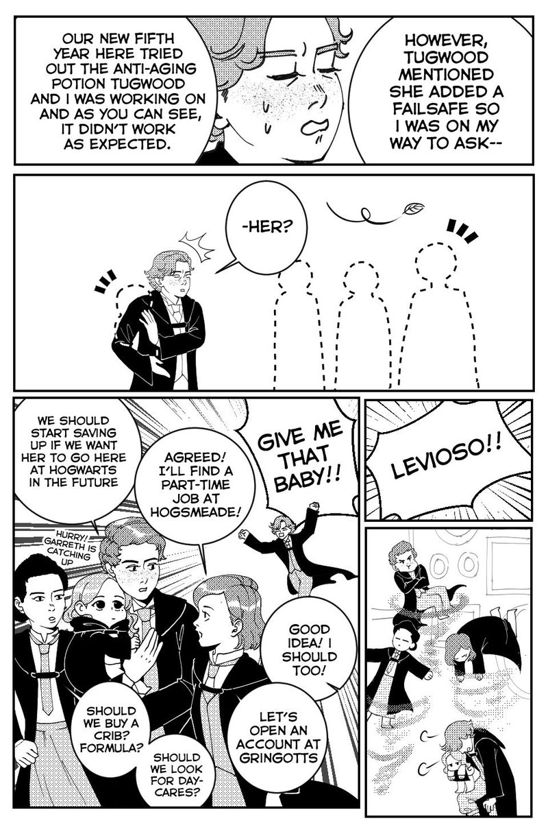 hummingmuggle01's tweet photo. MC turns into a baby #HogwartsLegacy #SebastianSallow #GarrethWeasley #NatsaiOnai #PoppySweeting https://t.co/Ff31O02wnz