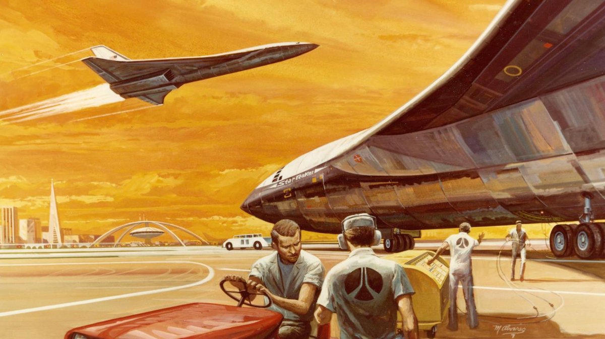 HumanoidHistory's tweet photo. Aerospace concept art of the 1970s. https://t.co/EfBh9VJguG