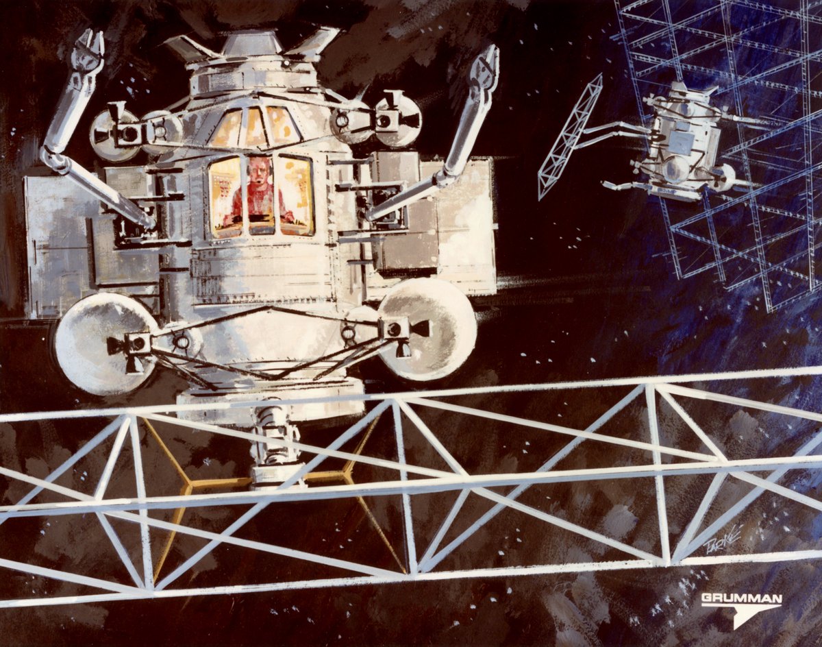 HumanoidHistory's tweet photo. Aerospace concept art of the 1970s. https://t.co/EfBh9VJguG