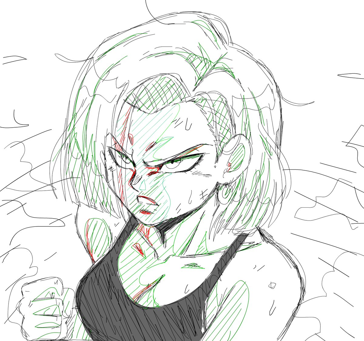 some more old sketches that i never finished  dragon ball edition