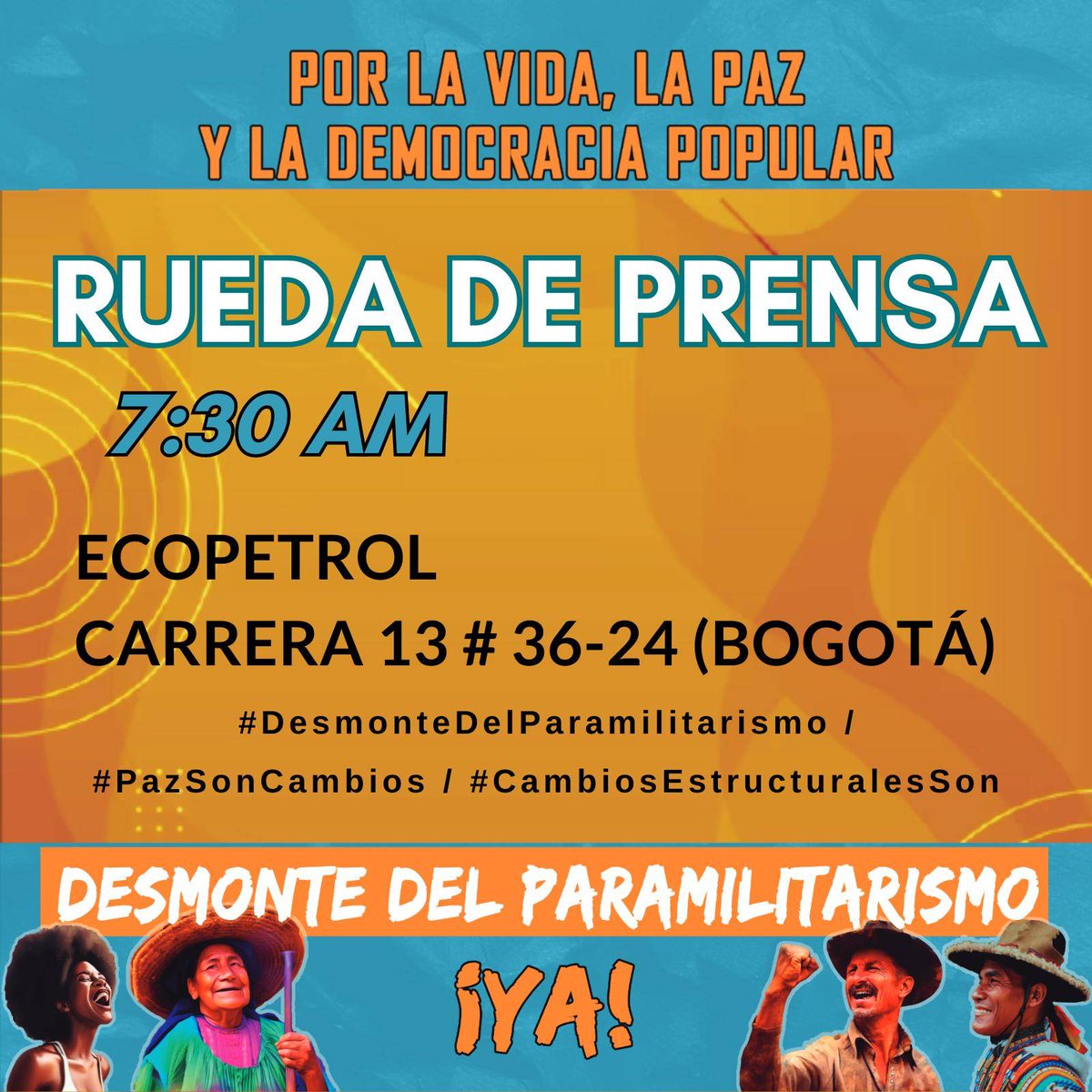 ➡️ Convocamos a medios de prensa, espacios de comunicación y todas las expresiones comunicativas del movimiento social a acompañarnos en esta rueda de prensa 👇