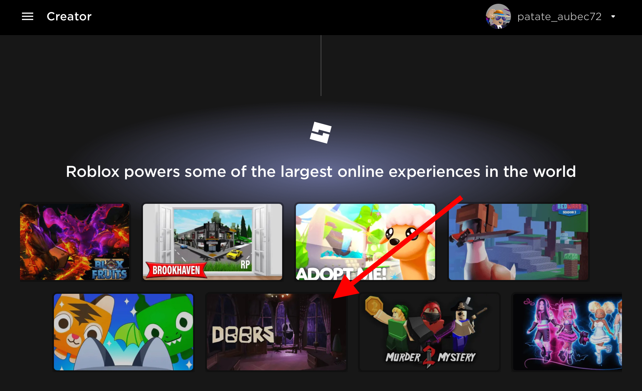 Doors News on X: 💬FUN FACT💬 Doors is displayed as one of the “largest  online experiences in the world” on the Roblox Creator website!   / X