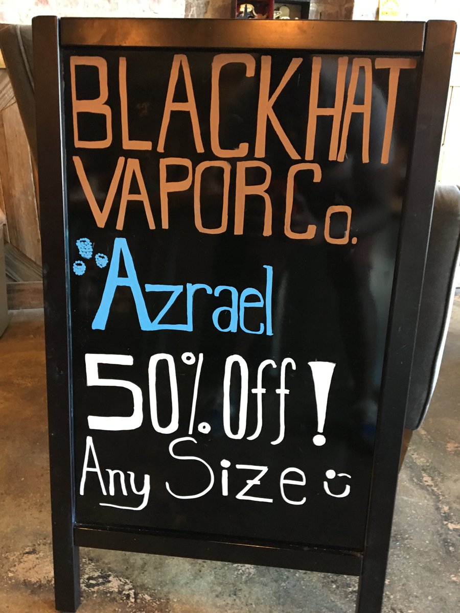 blackhatcigs's tweet photo. Azrael is the Flavor of the Week: This blue raspberry candy is the summer treat you've been waiting for and it's 50% off any size all week!

————⠀⠀⠀
✌️❤️😤⠀⠀⠀
————⠀ ⠀⠀

#vape #vapeshop #ecig
#ecigarettes #ejuice #eliquid https://t.co/otLCev0q65