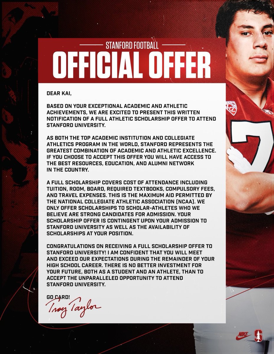 It’s official!
 <a href="/StanfordFball/">Stanford Football</a> @TroyTaylorStanU <a href="/AlNetter/">Coach Al Netter</a> <a href="/CoachViane/">Viane Talamaivao</a> <a href="/Albert_GarciaFB/">Albert Garcia</a> <a href="/CoachLeggett78/">Coach Leggett</a> <a href="/MarvinRidgeFB/">Marvin Ridge Football</a> <a href="/finisholacademy/">FinishOLAcademy</a>