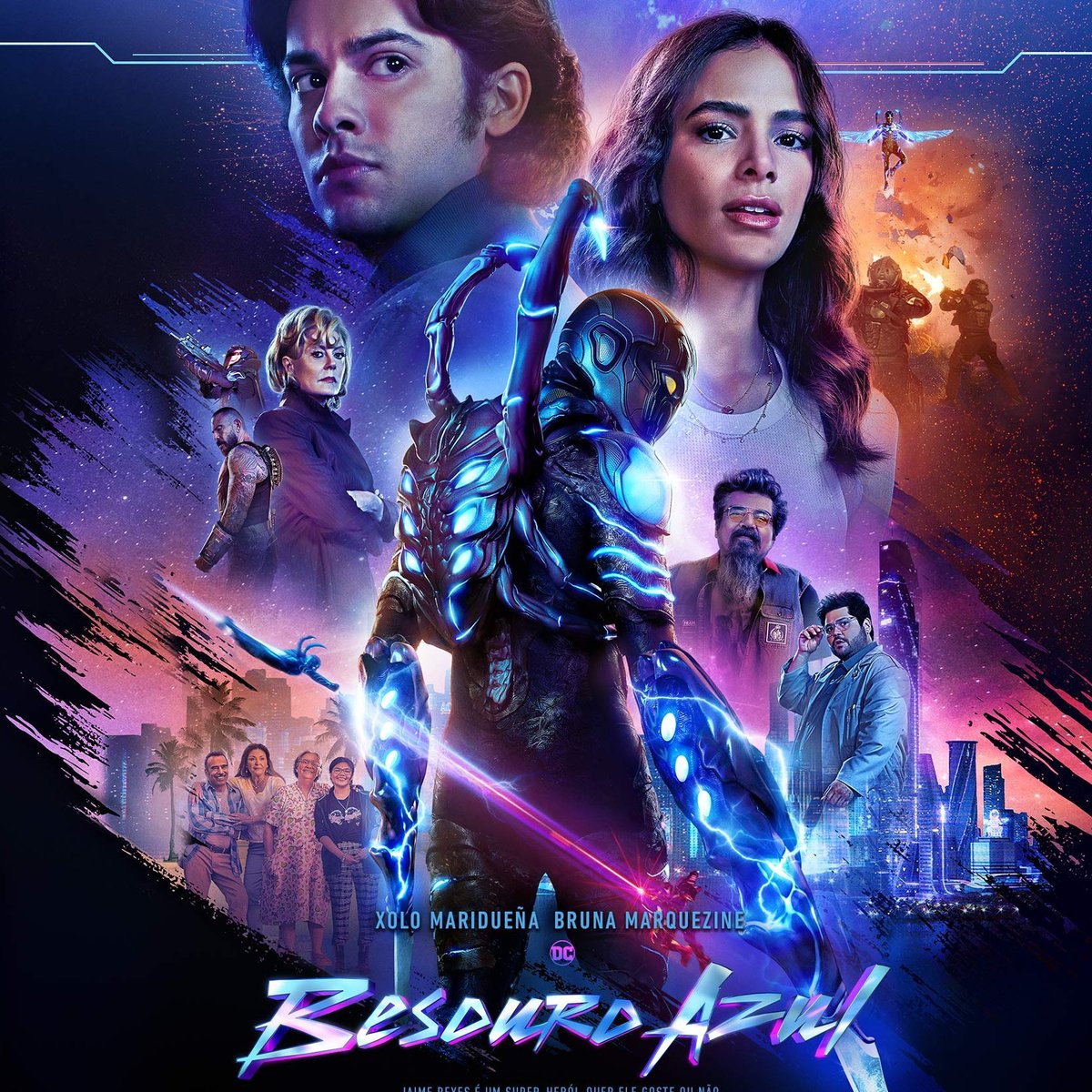 tracklist's tweet photo. Estamos oficialmente no mês de lançamento de "Besouro Azul" 🪲💙

A produção, estrelada por Xolo Maridueña e Bruna Marquezine, chega dia 17 de agosto nos cinemas. https://t.co/19W4P3ywoL