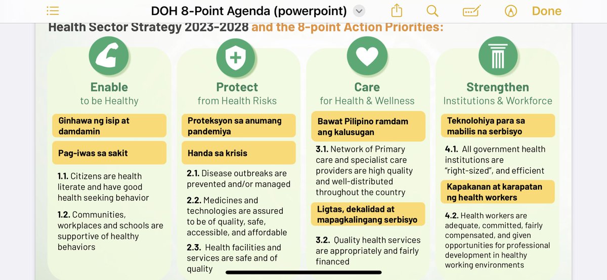 DOH 8 point Action Agenda