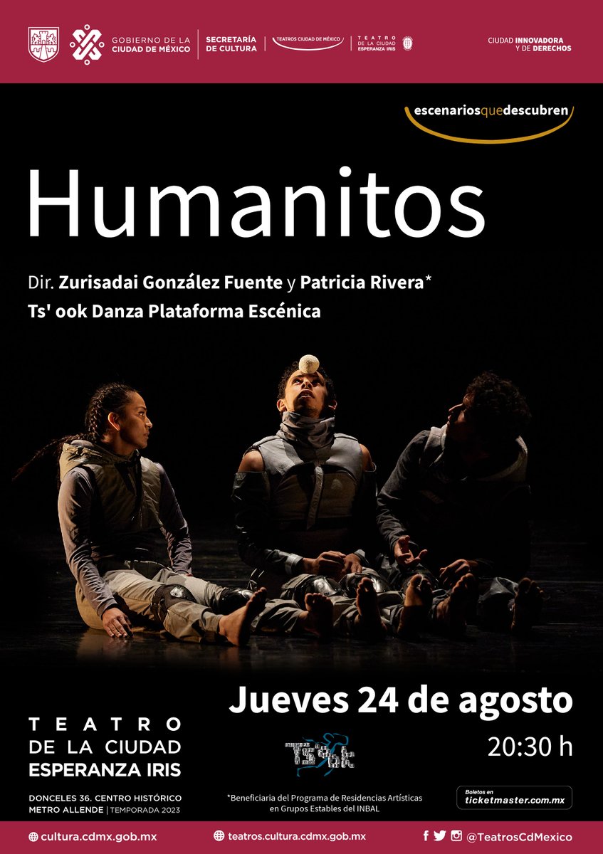 TeatrosCDMX's tweet photo. #Humanitos es un recordatorio de lo que hemos sido, somos y seremos como sociedad reflexiva y autocrítica en busca de una armonía colectiva, intentando generar nuevas conciencias buscando el equilibrio.

Próximo 24 de agosto en el #TeatroDeLaCiudad.
🎟️https://t.co/3sChF6od9o https://t.co/mgie70evdV