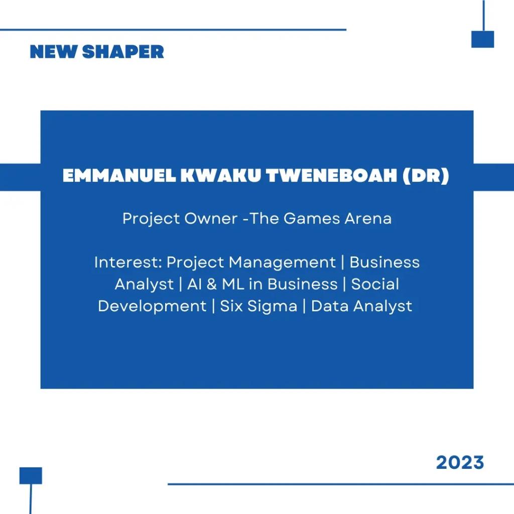 ccshapers's tweet photo. Welcome to our new shaper, Mr Emmanuel Kwaku Tweneboah (Dr). 

You are a gem for deciding to go out of your way for humanity and the world.

Make an impact. 
#ccshapers #impact #globalshaperscapecoast https://t.co/hnRTY8gS8f