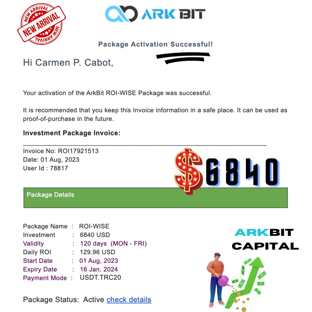 MalmAstrom's tweet photo. Let's welcome new arrivals for today 😉🤗

Deborah J 
Investment : $7320
Daily ROI : $139
Total returns : $16689

Carmen Cabot 
Investment : $6840
Daily ROI : $130
Total returns : $15595

Don't wait, register now 🫵🫵 https://t.co/XVYREuQYFt

#arkbitcapital #arkbit #TeamRowell https://t.co/j58u18eSto