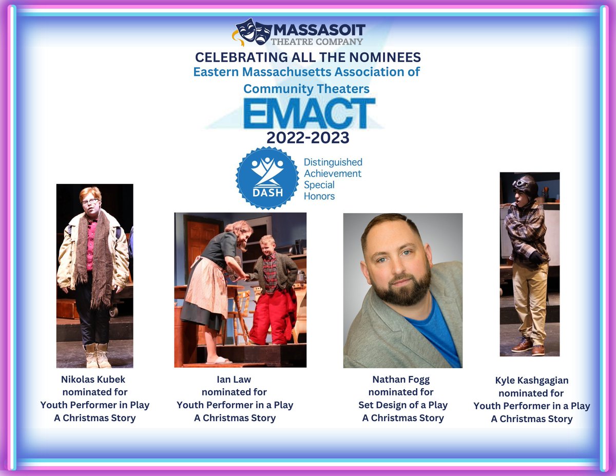 Massasoit Community College (@massasoitcc) on Twitter photo Award season is year-round for Massasoit! Congratulations to these nominees from the <a href="/MassasoitThCo/">Massasoit Theatre Co</a> in contention for recognition by EMACT. Bravo to Nikolas Kubek, Ian Law, Nathan Fogg, and Kyle Kashgagian. Award season is year-round for Massasoit! Congratulations to these nominees from the <a href="/MassasoitThCo/">Massasoit Theatre Co</a> in contention for recognition by EMACT. Bravo to Nikolas Kubek, Ian Law, Nathan Fogg, and Kyle Kashgagian.