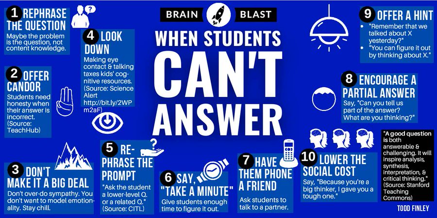 When students can't answer, what's your next move?  |  Brain Blast 
#education #teachers #studentsuccess #backtoschool #k12 #edu #teaching #ukedchat