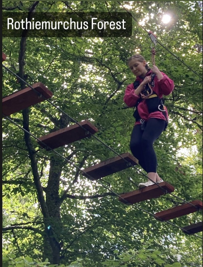 Exciting morning at TreeZone in Rothiemurchus - fears conquered, obstacles manoeuvred and zip line amazing! <a href="/TreeZoneAviemor/">TreeZone Aviemore</a>