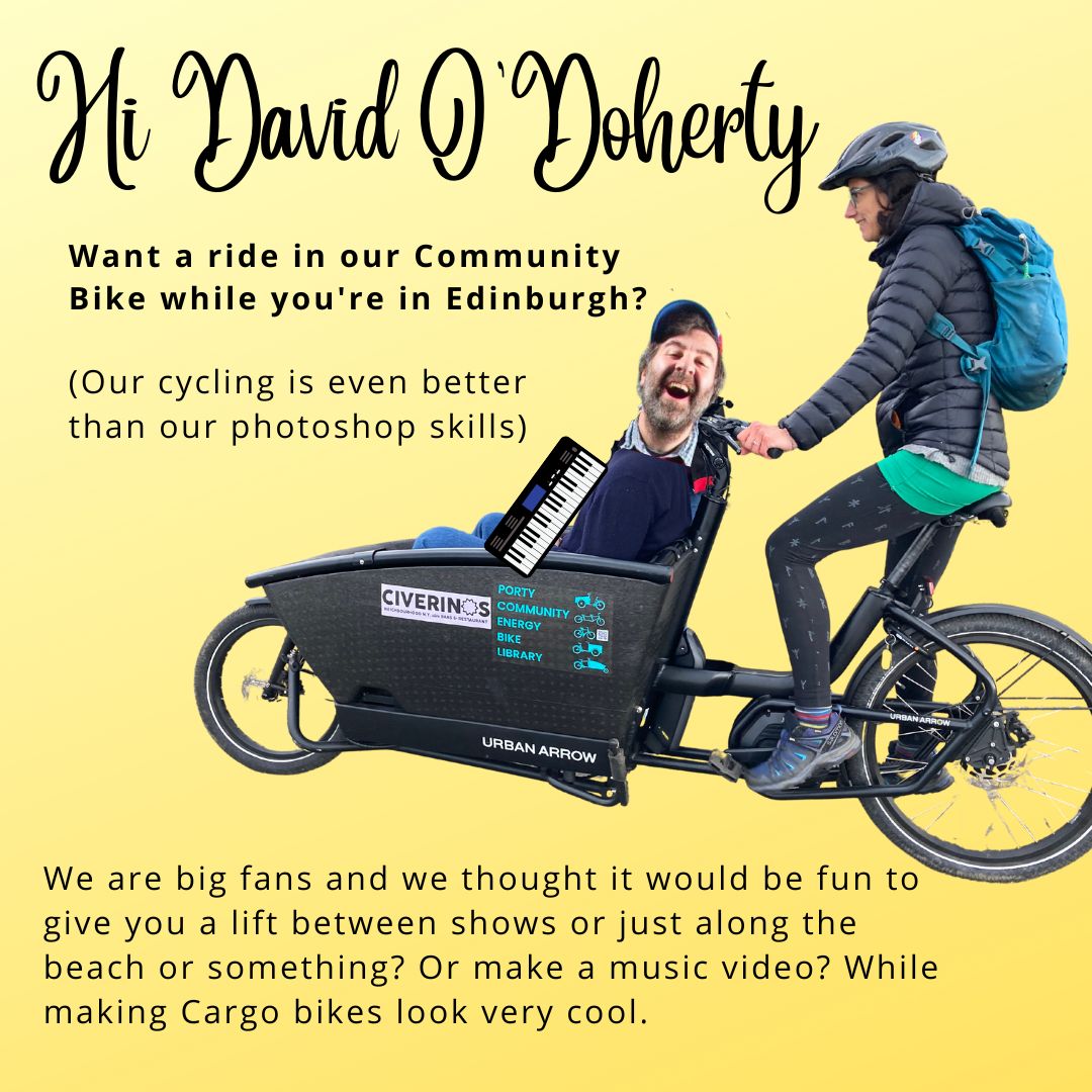 EnergyPorty's tweet image. @phlaimeaux we have booked our tickets to your show and we had an idea... what do you think? Fancy a ride? #edinburghfringe #EDINBURGH #communitybike
