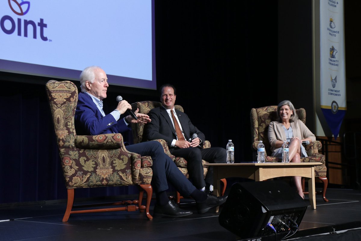 RepPfluger's tweet photo. Thank you to @JohnCornyn and @SenJoniErnst for making history and lending their time to speak as the Keynote Speakers at the West Texas Legislative Summit in San Angelo, TX.

We are lucky to have their leadership in the Senate. https://t.co/4XciuxVaOH