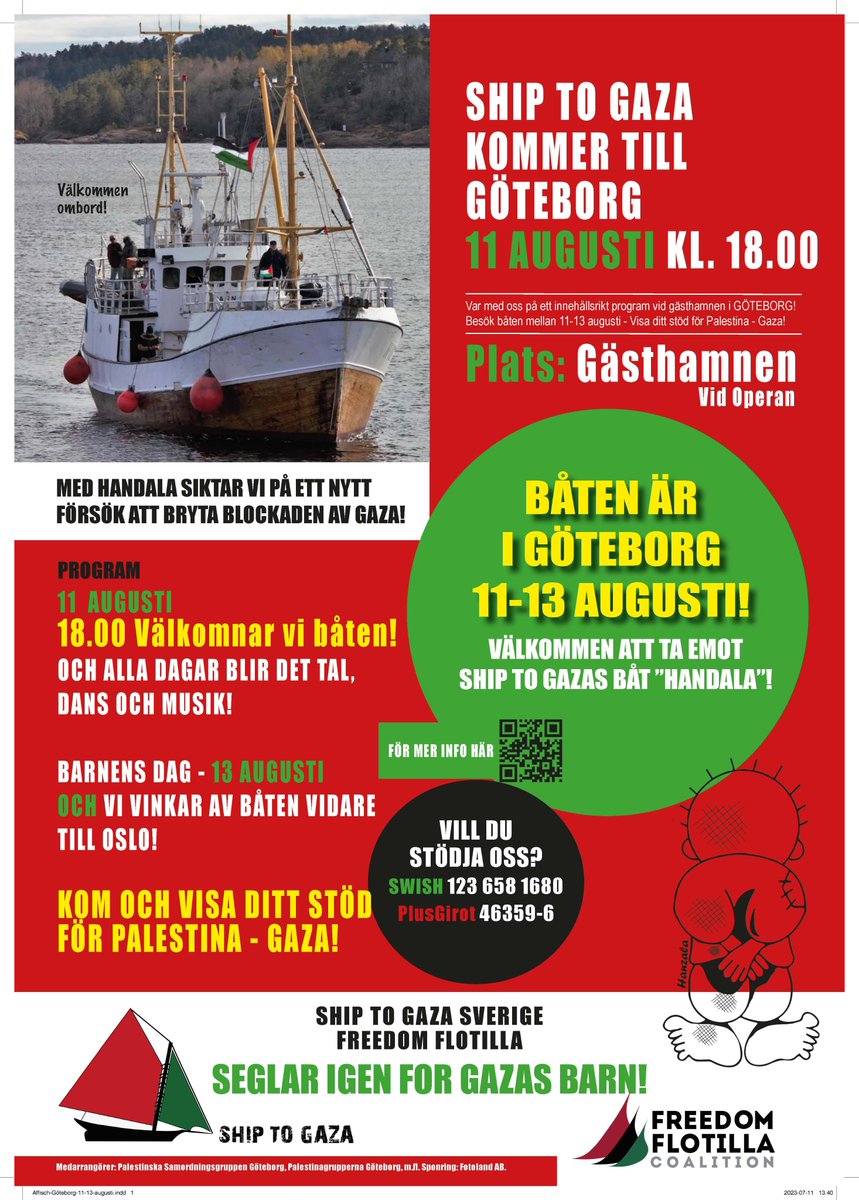 dimitrilascaris's tweet photo. In 2018, I had the honour of sailing on the Gaza Freedom Flotilla.
This year, the Freedom Flotilla sails again.
I will join the Flotilla in Sweden in mid-August and will publish reports about my voyage on my website, at https://t.co/XqF177Lk53.
You can support the Flotilla here: https://t.co/iCjHQUT2J0. For the sake of Gaza's children, please lend your support, if you're able to do so.
#Gaza #FreePalestine