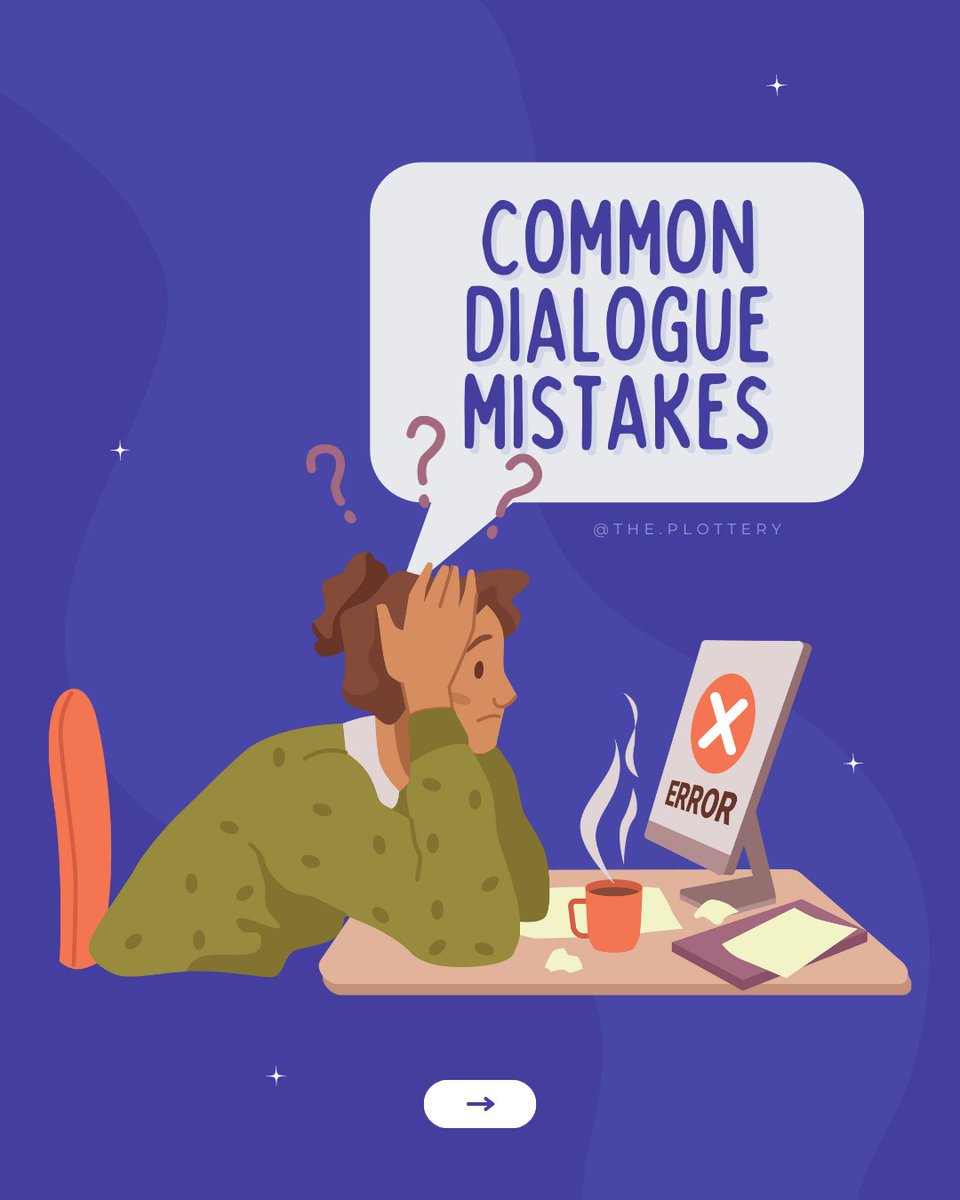 Are you making any of these common dialogue mistakes? Read the post to find out what they are and how you can quickly fix them.
📌instagram.com/the.plottery/
#WritingCommunity #AuthorsOfTwitter #writerslife