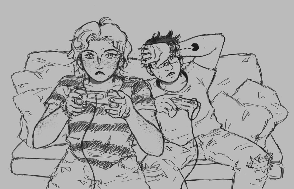 bruabbatheworld's tweet photo. SO I DREW THE SILLY GUYS.. this is still a WIP but I like the sketch soo ๐ค
#bemorechill #jeremyheere #michaelmell #boyf #riends #silly #drawing #art #digitalart https://t.co/VNq6n5CnsA